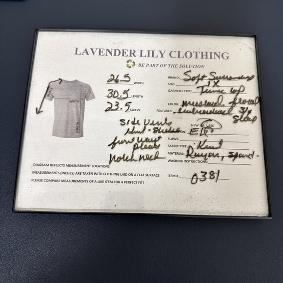 Soft Surroundings Women's Plus 1X Tunic Top Embroidered Mustard 3/4 Sleeve EUC - Picture 13 of 13